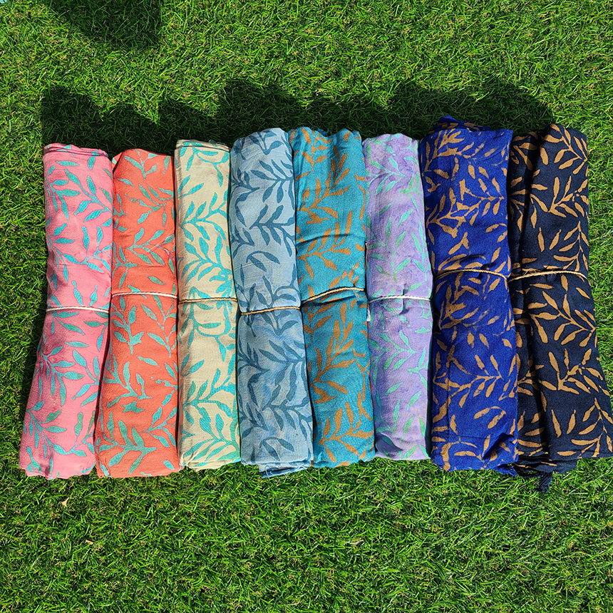 발리 사롱(sarong) - 작은나뭇잎패턴(8 color)
